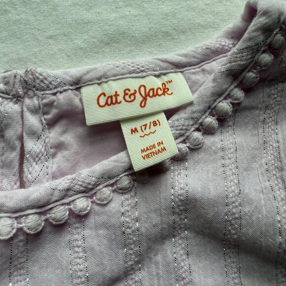 Cat & Jack Girls Light Purple Sleeveless Peplum Top Medium (7/8) - Picture 4 of 5